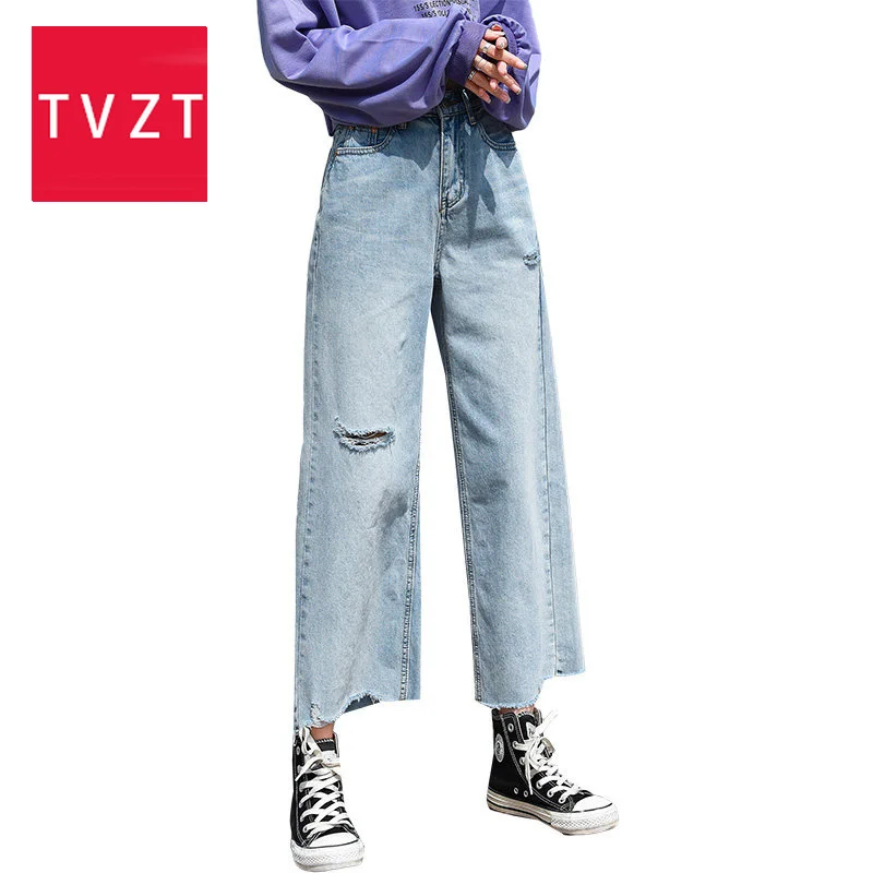 

TVZT Loose Vintage Woman Jeans 2020 Autumn Casual Blue Loose Trousers Autumn Fashion Boyfriend Pant Jeans High Waist Woman Jean
