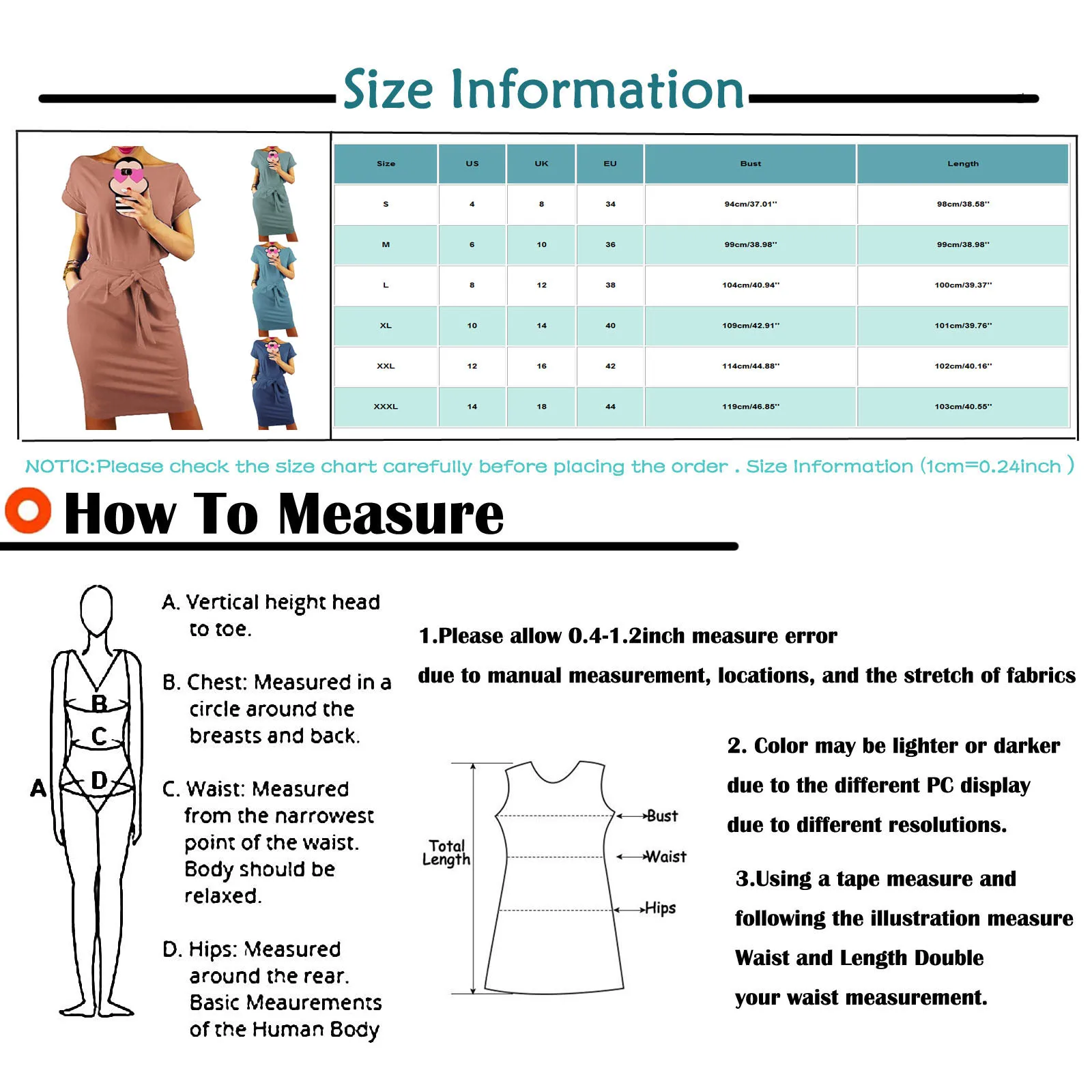 

Women' S Casual Solid Color Mini Dress with Pockets Summer 2021 Slim Sheath Round Neck Short Sleeve Bandage Short Club Dress