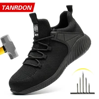 work shoes hollow breathable steel toe boots lightweight safety work shoes anti slippery for men women male work sneaker