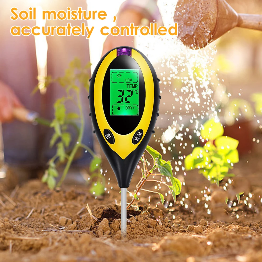 

3/ 5 in 1 Soil PH Meter Sunlight PH Tester Garden Flowers Soil Moisture Sensor Meter Plants Acidity Humidity PH Monitor Detector