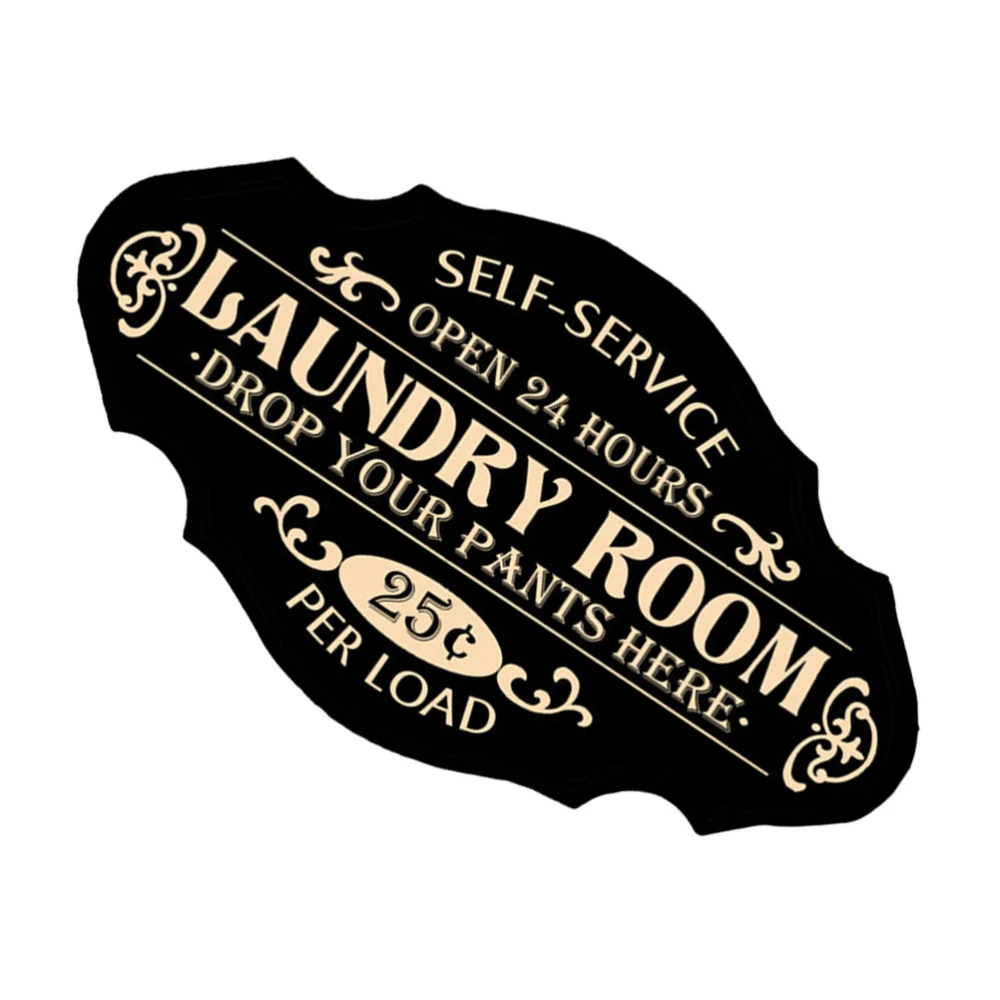 

1pc Laundry Room Hanging Tag Classic Dry Cleaning Shop Open Hanging Sign Hanging Board for Hotel Shop (White)