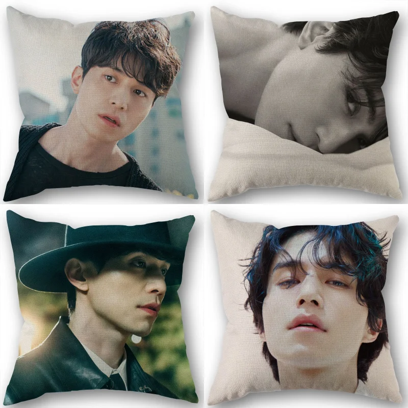 

Nice Lee Dong Wook KPOP Pillowcase Cotton Linen Fabric Square Zipper Pillowcase New 45X45cm Wedding Decorative Pillow cover 1210