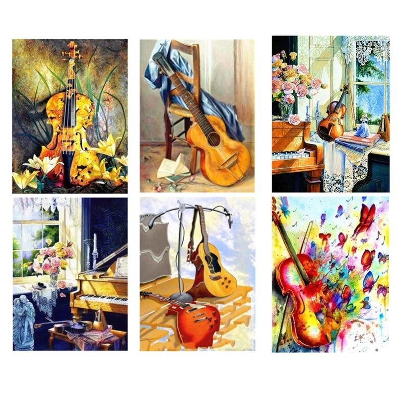 Алмазная живопись 5D своими руками пейзаж скрипка искусство холст алмазная