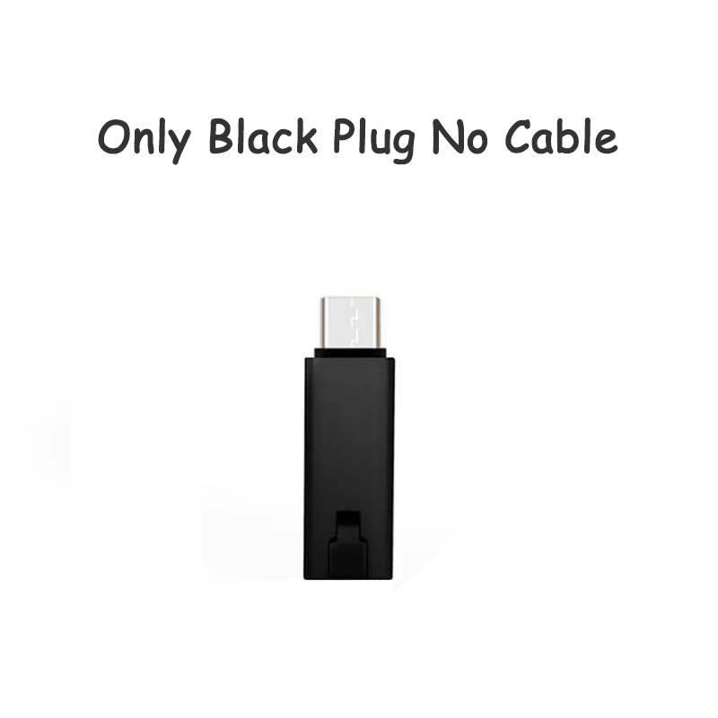 Only Black Plug Регулируемый usb-кабель, кабель для зарядки телефона для iPhone, быстрый ремонт, Android type C, многоразовая линия для мобильных телефонов - Цвет: Only Black Plug