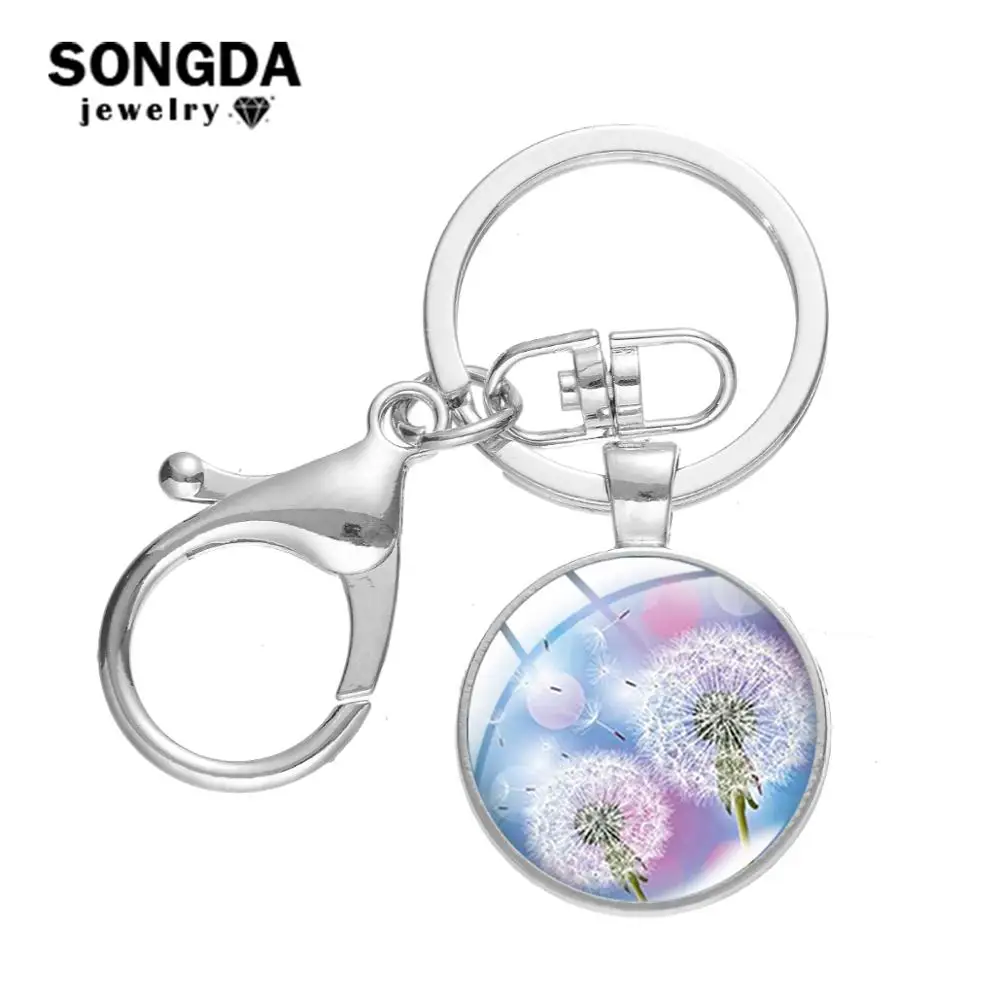 SONGDA счастливый Одуванчик очаровательный брелок серебряного цвета ручной работы