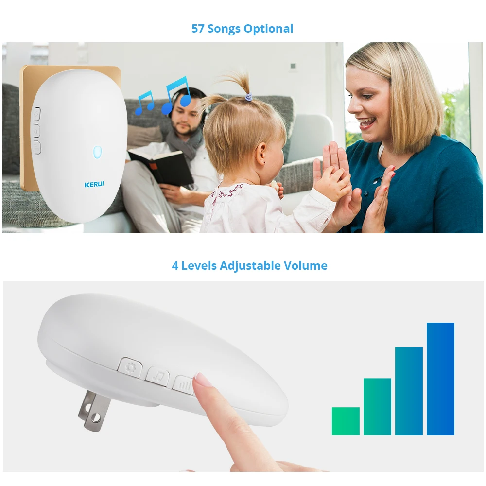 KERUI M521 Домашняя безопасность Добро пожаловать беспроводной дверной звонок смарт