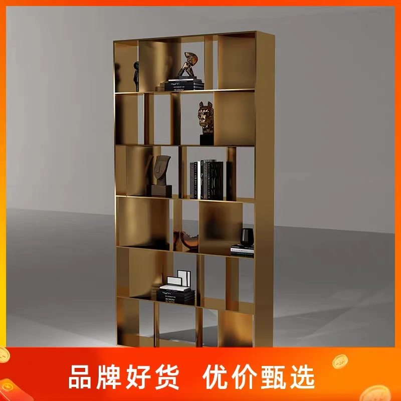 

Stainless steel bookshelf Light luxury display rack Office living room shelf USU 304