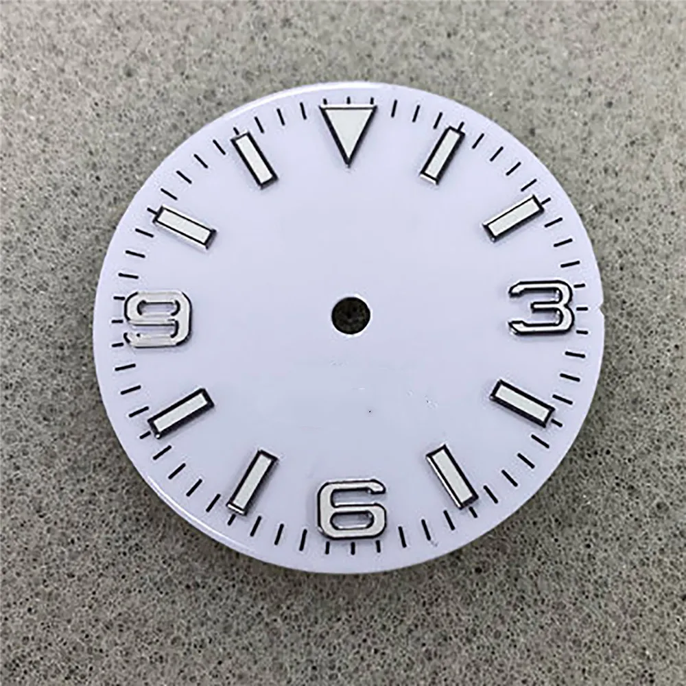 

Fashion 28.5mm Watch Dial Lake Blue Modified Diving Surface Green Luminous Dial With logo for NH35A/NH36A/4R36A Movement