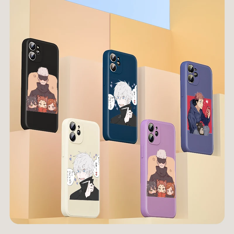 

Anime Jujutsu Kaisen Gojo for Apple iPhone 13 12 Pro Max Mini 11 Pro XS Max X XR 6S 6 7 8 Plus Liquid Silicone Soft Phone Case