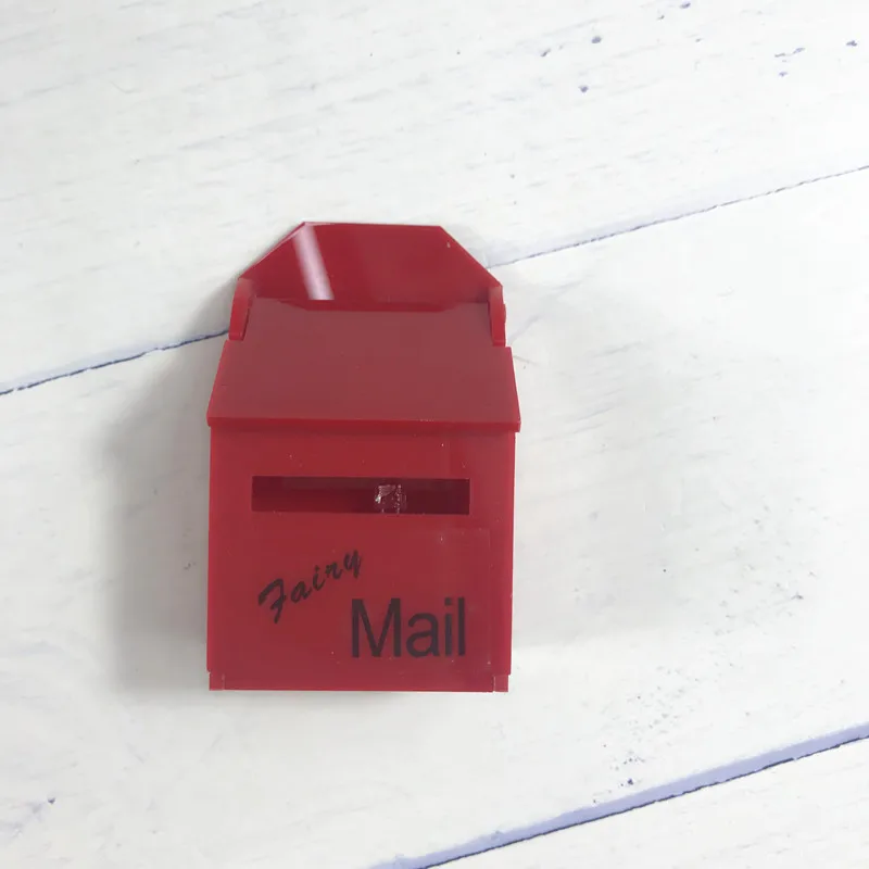 Red Mail Box LIGHT 1:12 миниатюрный деревянный цвет ручной работы DIY почтовая коробка отличный подарок для детей, прикидываемый игровой магический зуб ярмарка почтовая коробка WTH светодиодный светильник - Цвет: Red Mail Box LIGHT