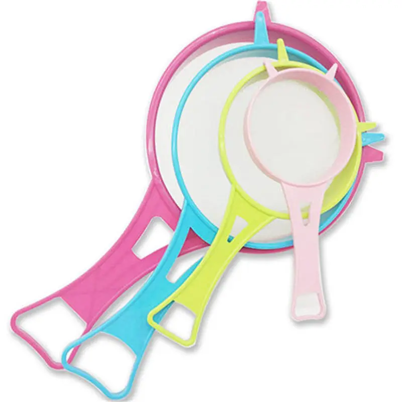 Пластиковый фильтр тонкой сетки дуршлаг мукомольное сито с ручкой сок Чай