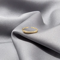 exquisite micro inlaid single row diamond zircon female ring fashion design sense temperament ring opening adjustable ring