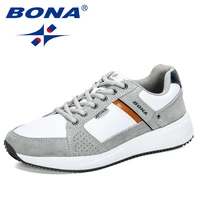 bona 2020 new designers suede causal shoes men trendy light shoes sneakers man lac up flats breathable outdoors sapato comfort