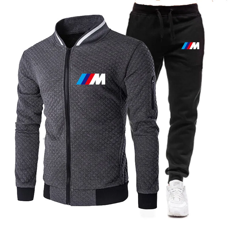 

2021 Fashion MRMT Brand New Men's Zipper Sweatshirt Zip Collar Jacket Cardigan Men's Casual Plaid Sweatshirt Set