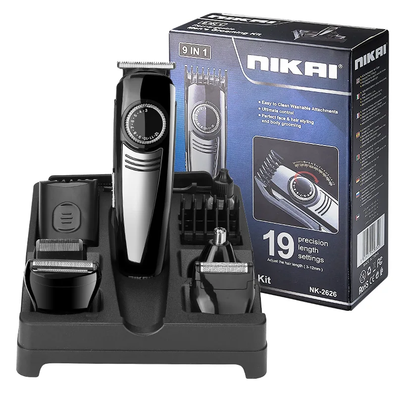 

6in1 Rechargeable Hair Trimmer with base for men Hair Clipper professional Hair cutting machine Styling Tools