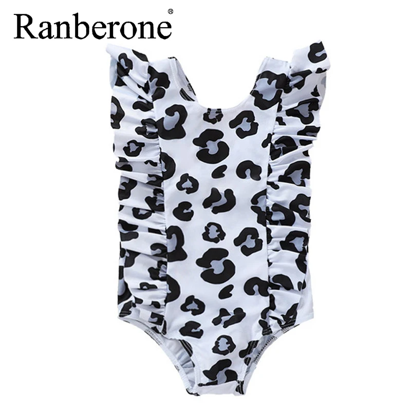 Цельные летние детские леопардовые для малышей и девочек бикини купальный