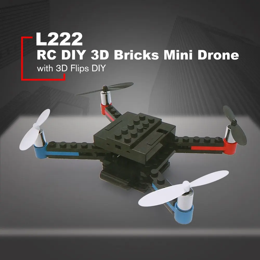 L222 мини микро RC строительный блок 3D кирпичи Квадрокоптер БПЛА с переворачиванием Безголовый режим DIY для начинающих подарок