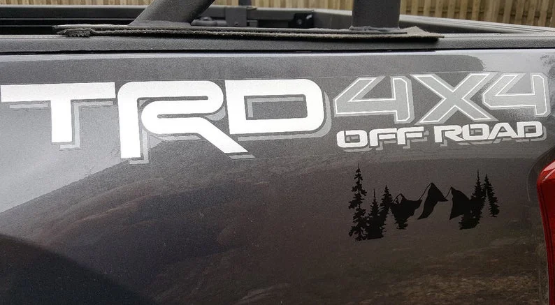 

Mountains and Trees Vinyl Decal, Mountain Decal, Mountain Sticker, Nature Decal, Adventure Decal, Laptop Decal