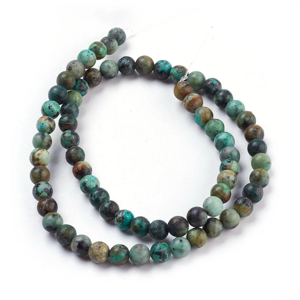 

5 Strands 4/6/8/10mm Natural African Turquoise Beads Round For Necklaces Bracelets Jewelry Making DIY Accessories, Hole: 1mm