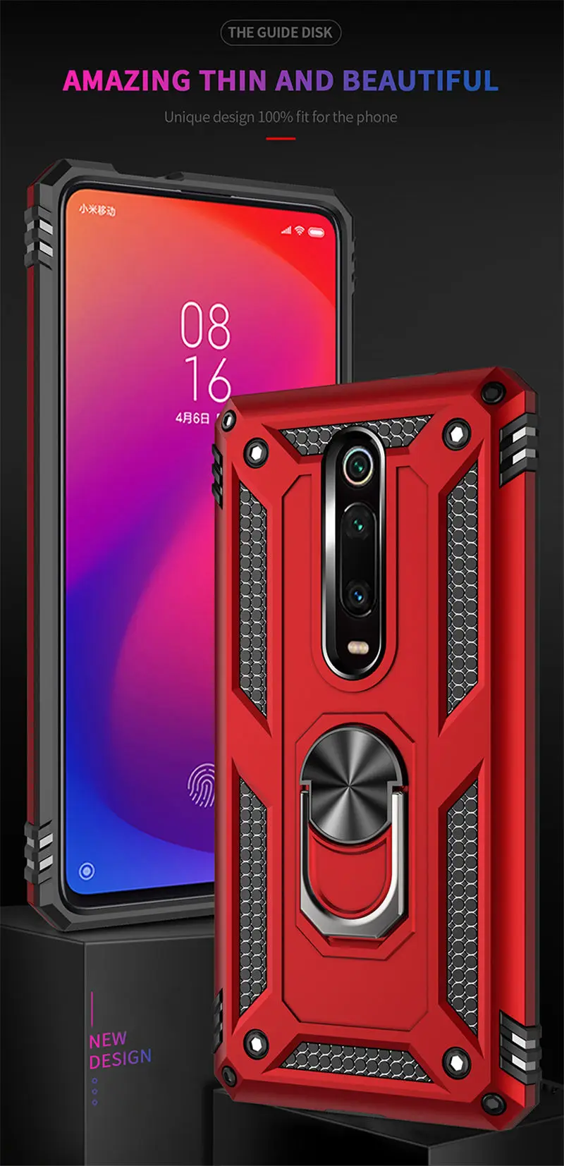 Для Xiao mi K20 Pro mi 9T mi 9 mi 9T CC 9E SE CC9 A3 Lite ударопрочный чехол с магнитным кольцом для Red mi Note 7 8 Pro 7A 8A