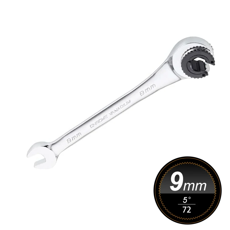 

9mm Ratchet Metric Wrench Set, Open Ratchet Wrench, Torque Gear Ring Nut Tool, Quick Release Hand Tool Set