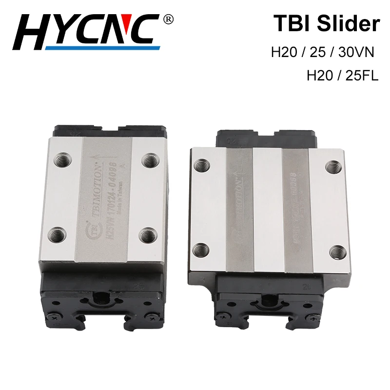 

TBI Linear Guide Slider Carriage H20/25/30VLVN H20/25FL Square Rail Slider Motion Bearing CNC Milling Machine Wood Engraving