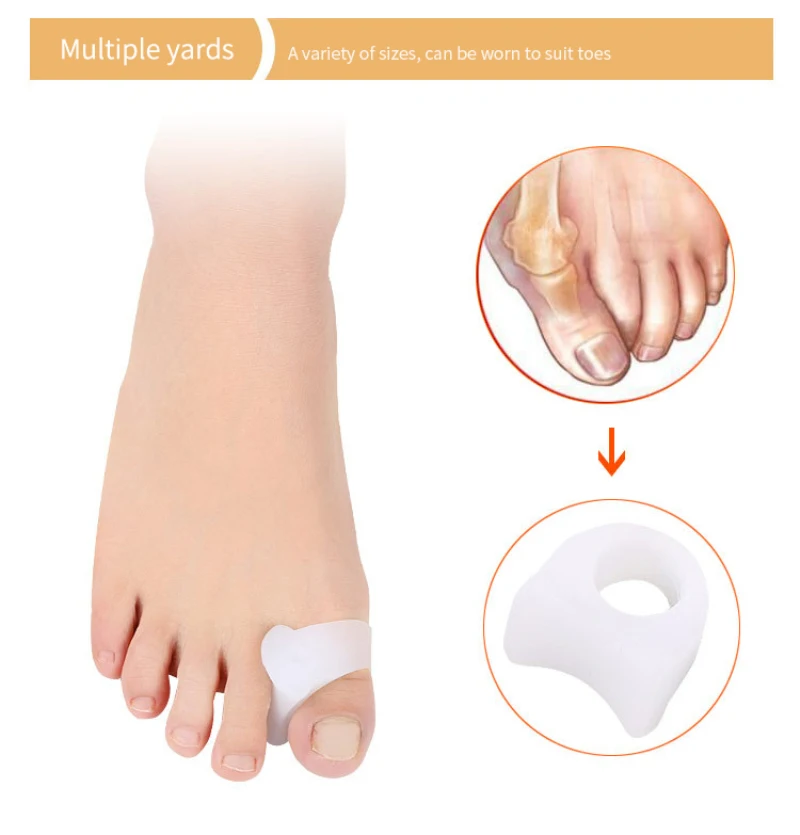 

2 Pcs Silicone Gel Thumb Corrector Bunion Little Toe Protector Separator Hallux Valgus Finger Straightener Foot Care Relief Pads