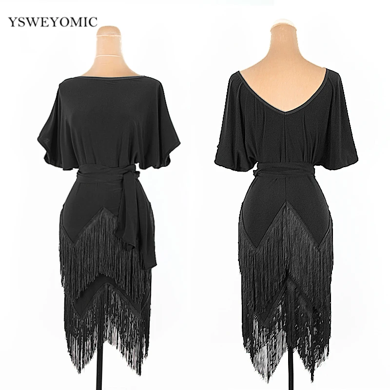 Women Practice Latin Samba Dance Dress Latin Dance Costume Adult Practice Latin Ballroom Dance Dress fringe Latin skirt For Girl