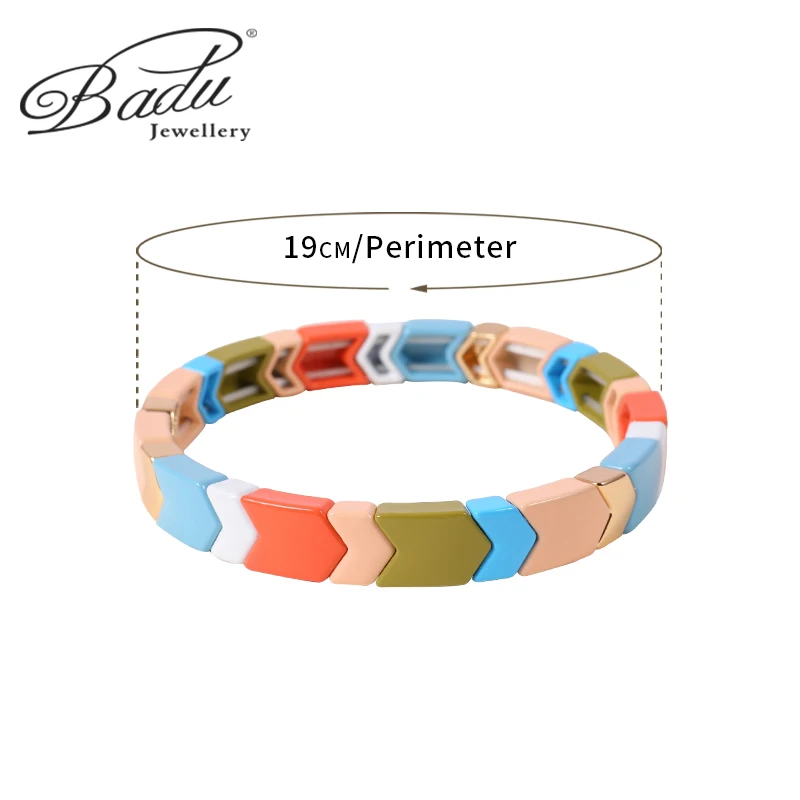 

Badu New Rainbow Bangles Adjusted Chain 7 Different Styles Spray Colorful Paint Bracelets on hand For Women Summer Jewelry