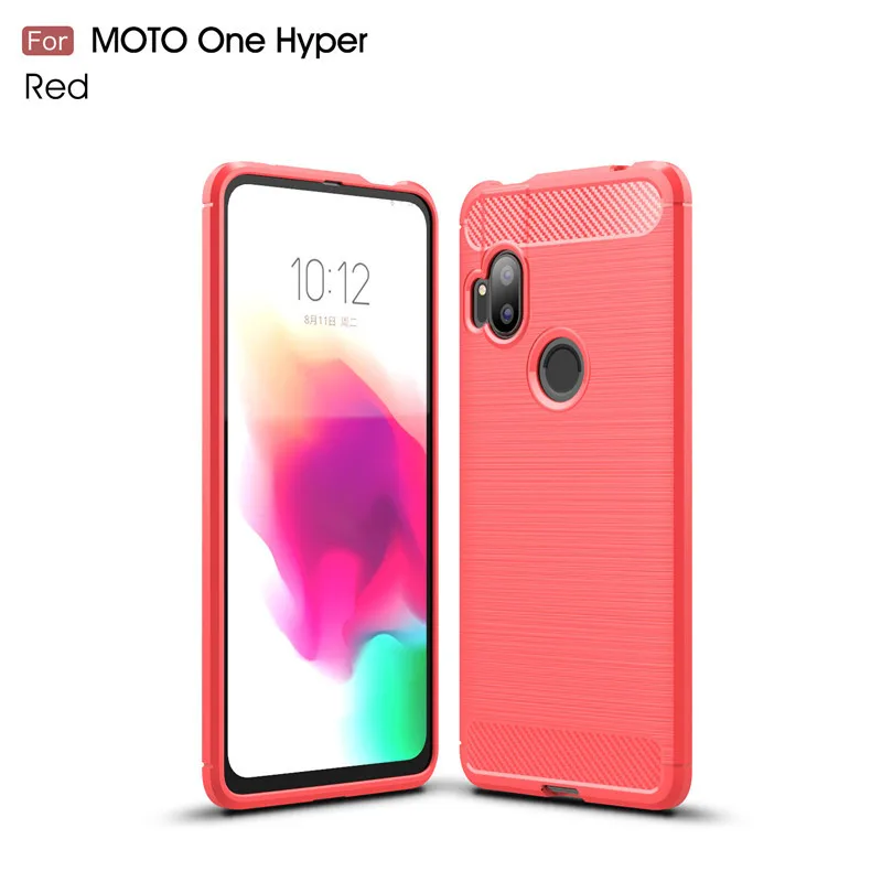 For Motorola One Hyper Case Carbon Fiber Soft Silicone Shockproof Armor MOTO Cover |