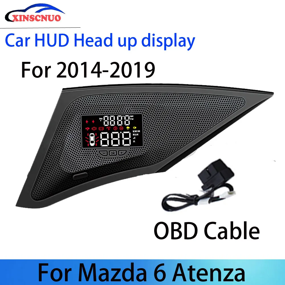 XINSCNUO-pantalla HUD Head Up para Mazda6, Mazda 6, Atenza, 2014-2016, 2017, 2018, 2019, proyector de velocímetro OBD, ordenador aéreo