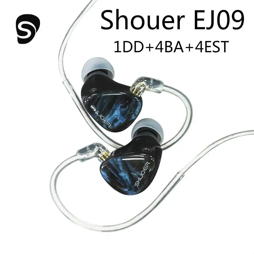 

Shuoer EJ09 4EST+4BA+DD Sonion Knowles Hybrid Hifi Music Monitor Balanced Audiphile Musician 0.78mm 2Pin Earphones Earbuds