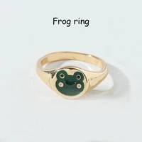 egirl accessories frog ring for women harajuku cute cartoon animal ring fashion y2k aesthetic 2000s jewelry party