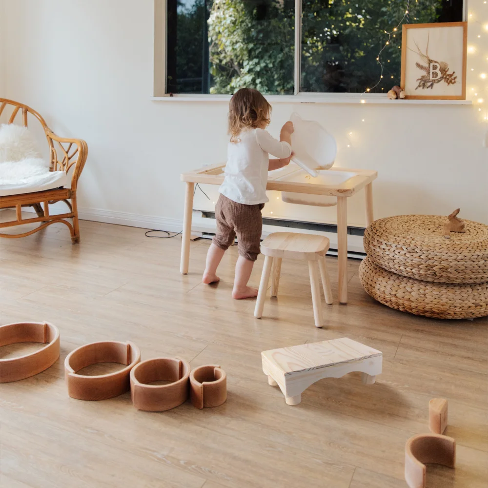 

1Pc Wooden Step Stool Wood Toilet Stool Non-slip Footstool Kids Footstool
