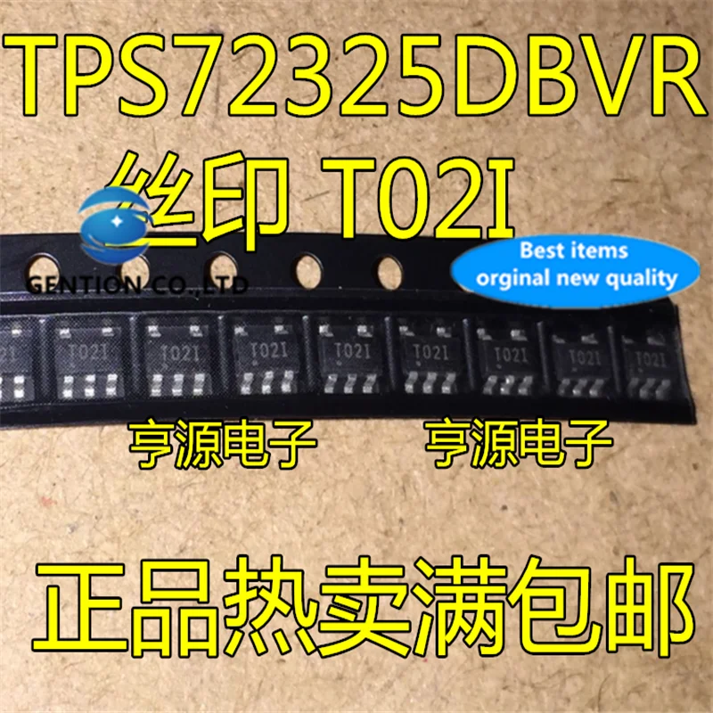 

10Pcs TPS72325DBVR TPS72325 Silkscreen T02I T021 SOT23-5 Linear regulator in stock 100% new and original