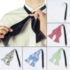 Галстук-бабочка мужской регулируемый, классический хлопковый галстук-бабочка с цветочным принтом, для делового Галстуки для свадебной вечеринки, однотонный, ручной работы