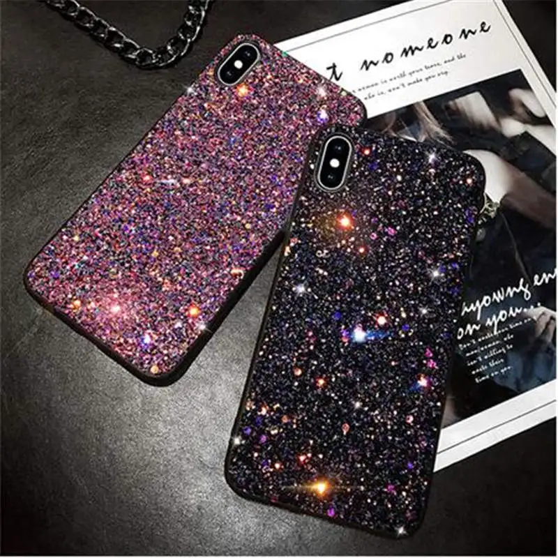 Роскошный блестящий чехол с блестками для Samsung A50 A20 A30 задняя крышка Galaxy S9 S10 Plus S10e