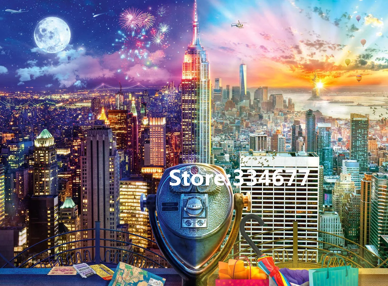 

Day and night city view Cross Stitch Kits Needlework Embroidery Crafts 14ct Unprinted DIY Arts Handmade Home Decor