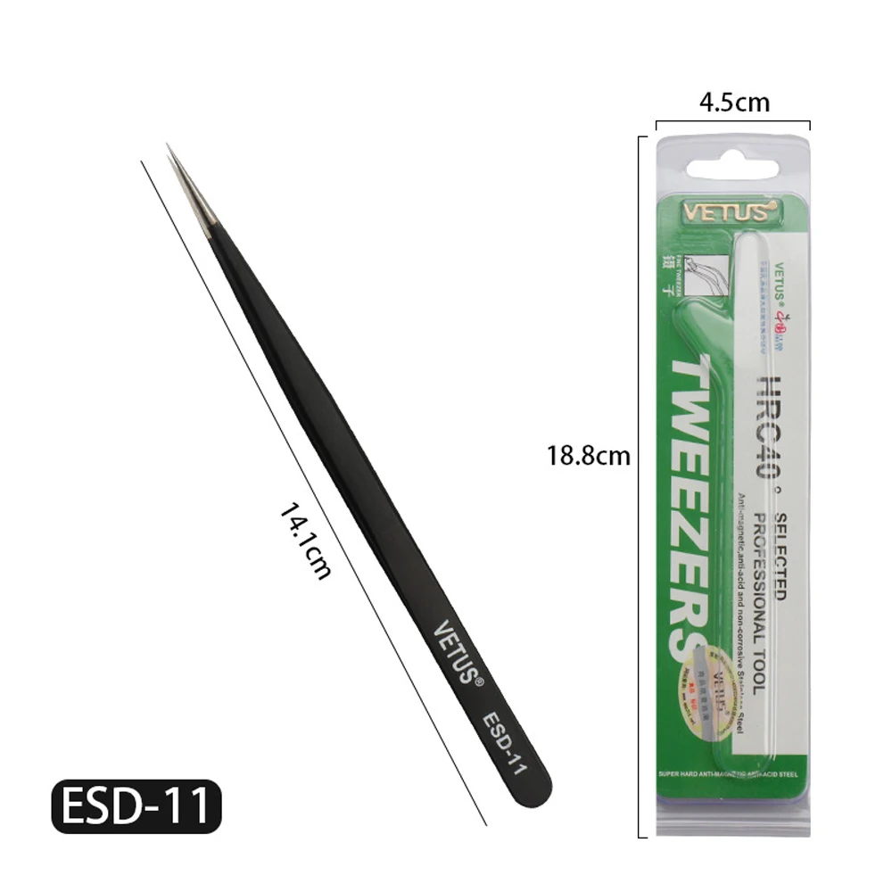 1 шт. Пинцет для ресниц из нержавеющей стали сверхтвердый Высокоточный