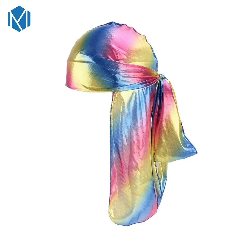 Type 16 Шелк дюраг Атлас мужской Durags парик бандана пиратская шляпа бандо Cheveux Женская повязка на голову эластичная повязка Haarbanden Voor Vrouwen - Цвет: Type 16