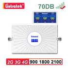 Lintratek AGC 2G 3G 4G Сотовый усилитель 900 1800 2100 МГц повторитель сигнала мобильного телефона 900 МГц GSM LTE DCS WCDMA усилитель 70 дБ