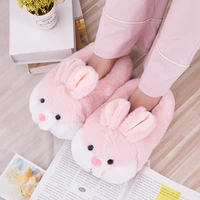 women winter slippers cute pink bunny plush slipper cartoon design warm home silent indoor floor adult girl lady house shoes