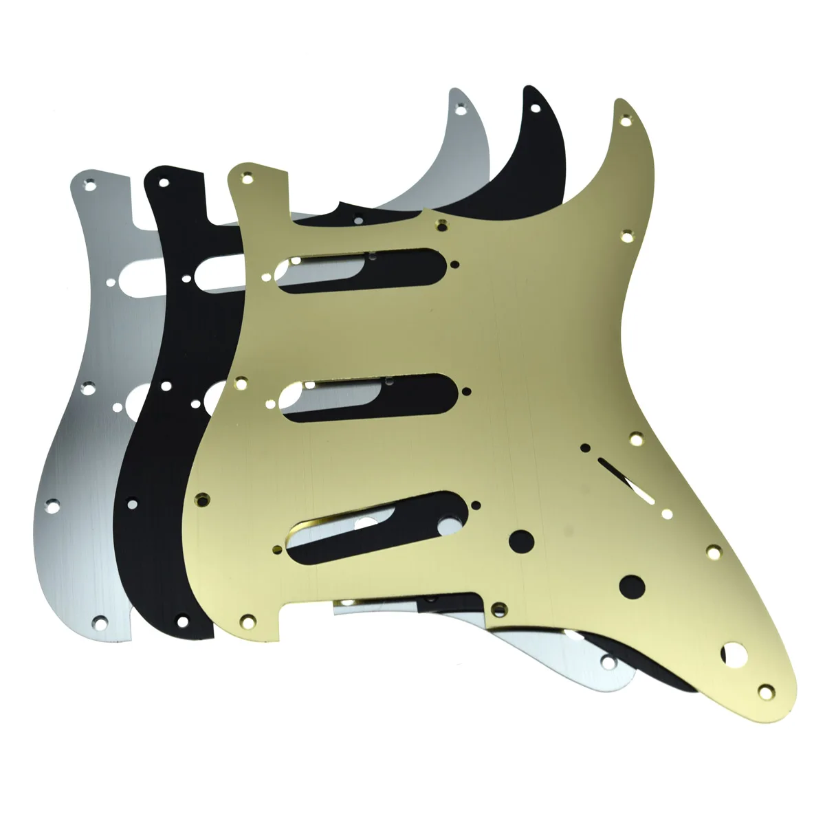 KAISH 11 Hole Metal Aluminum Anodized Modern Style ST Strat Bridge Reversed SSS Pickguard Fits Fender Jimi Hendrix Stratocaster