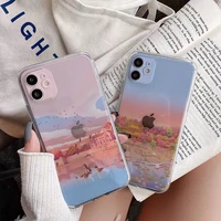 anime scene building clear phone case for iphone x xr xs max 7 8 plus se 2020 13 11 12 pro max transparent spirited away cover