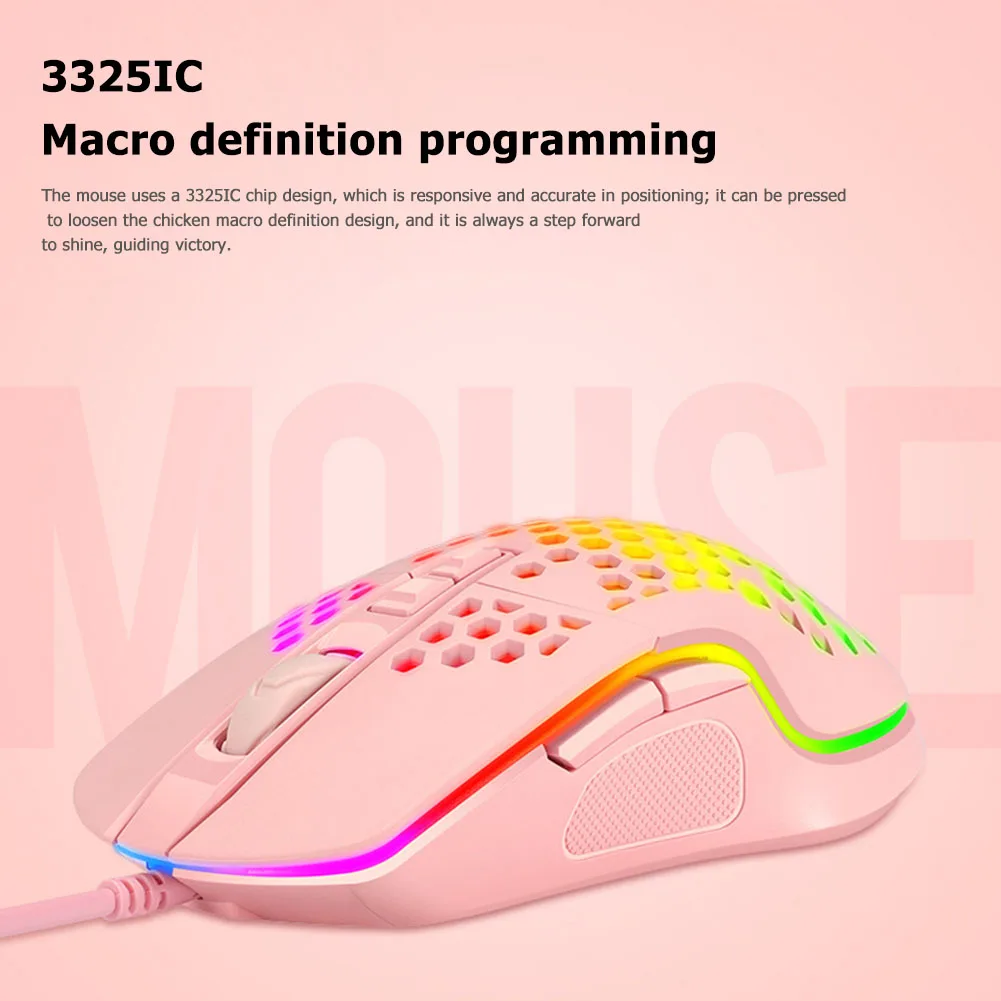 

V9 Honeycomb Gaming Mouse Shell USB Wired RGB Ergonomic 4000 DPI 7 Buttons Mice for Household Computer Accessories