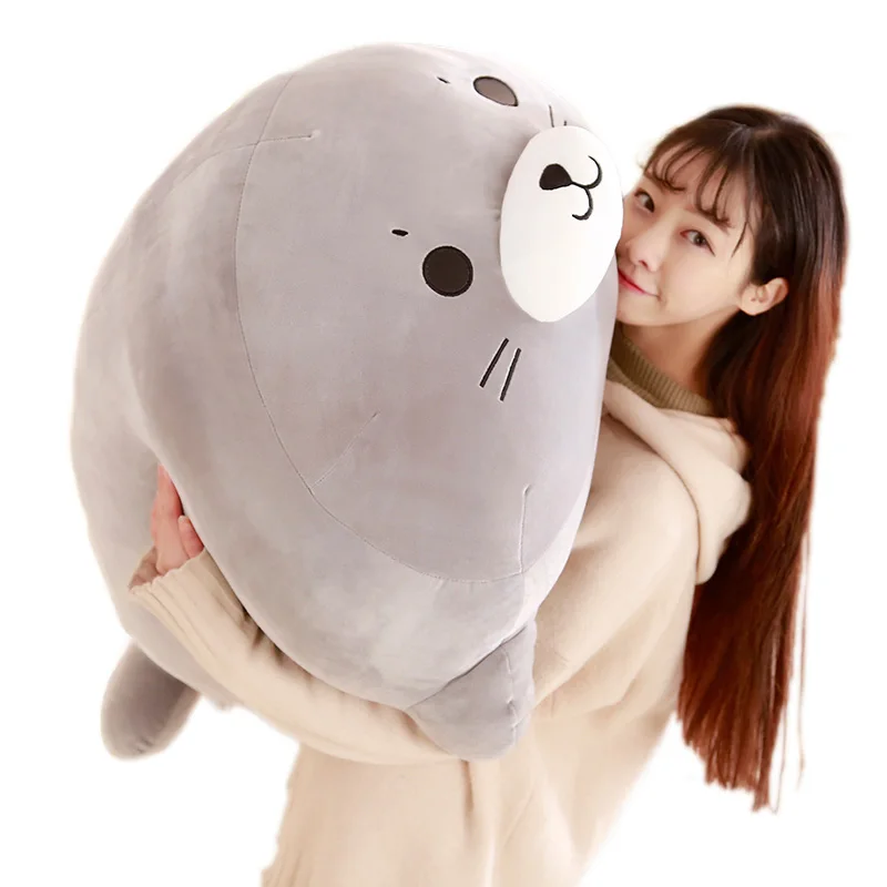 Dorimytrader Cuddly Soft Fat Sea Animal Seal Plush Toy Big Stuffed Cartoon Sea Lion Doll Sleeping Pillow Kid Gift 60cm 85cm
