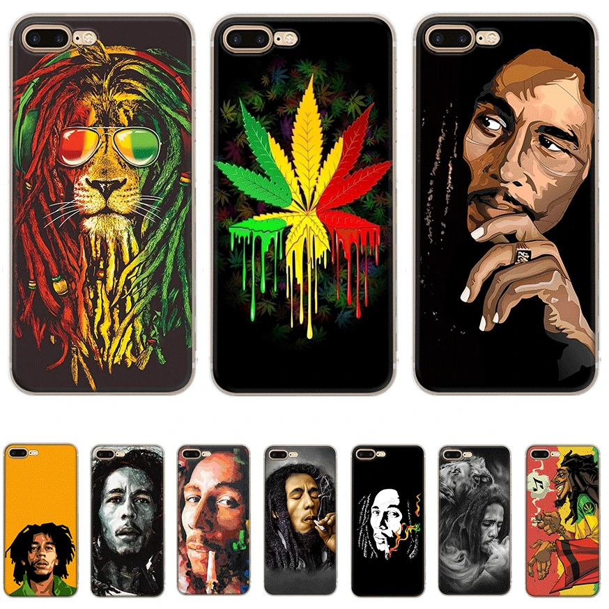 Чехол на мобильный телефон для iPhone Apple XR X XS Max 6 6s 7 8 P Lus 5 SE Bob Marleys Lion Rasta Reggae Diy