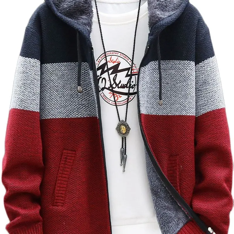 

Men's Sweater，Cardigan，Sweaters，Men's Knitted Cardigan, Comfortable And Loose, Color Matching Large Size, Young People Can Match