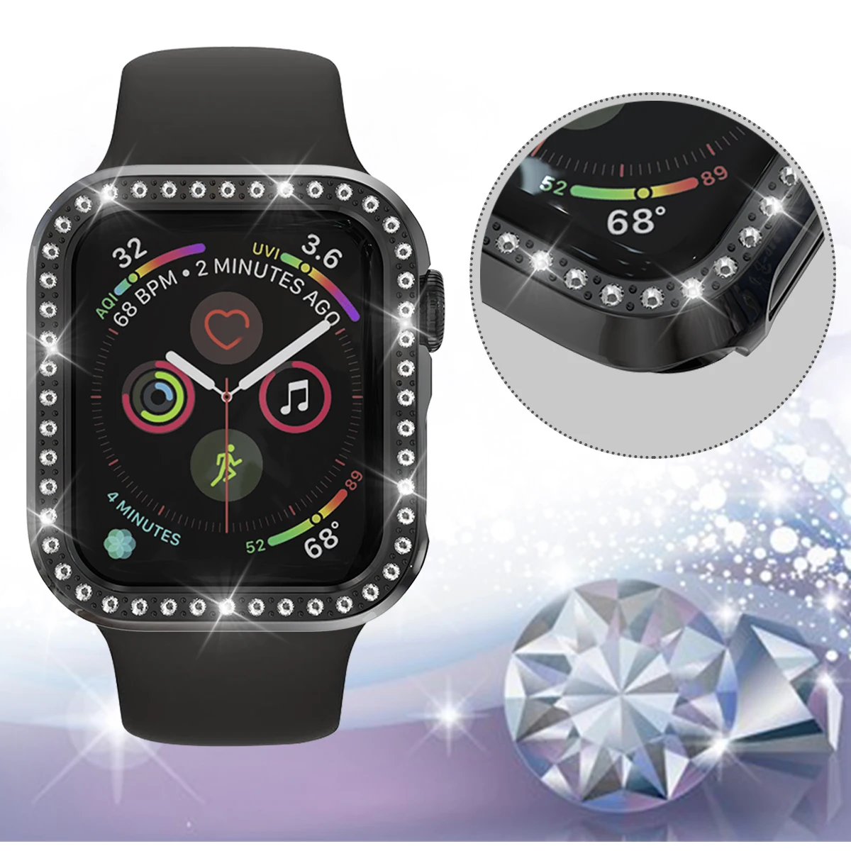 Блестящий чехол из поликарбоната для Apple Watch 4, 40 мм, 44 мм, защитная оболочка, бампер для iWatch 44, 40 мм, серия 5, чехлы для часов, крышка, рамка