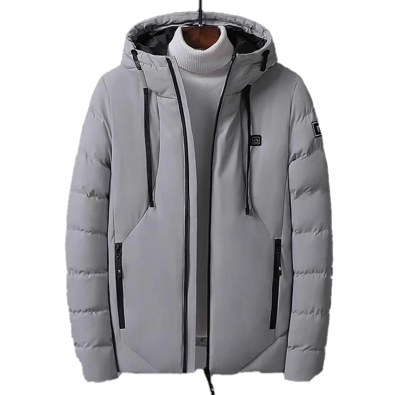 Мужской теплый пуховик хлопковая куртка с капюшоном Толстая подзарядкой для
